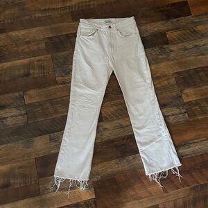 Zara White High-Waisted Jeans Mini Flare